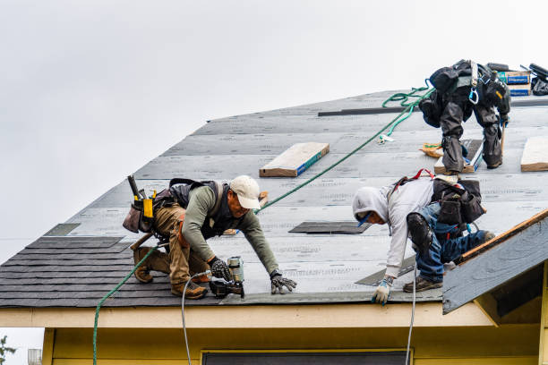 Professional Gutter Installation technician working in Stirling, NJ